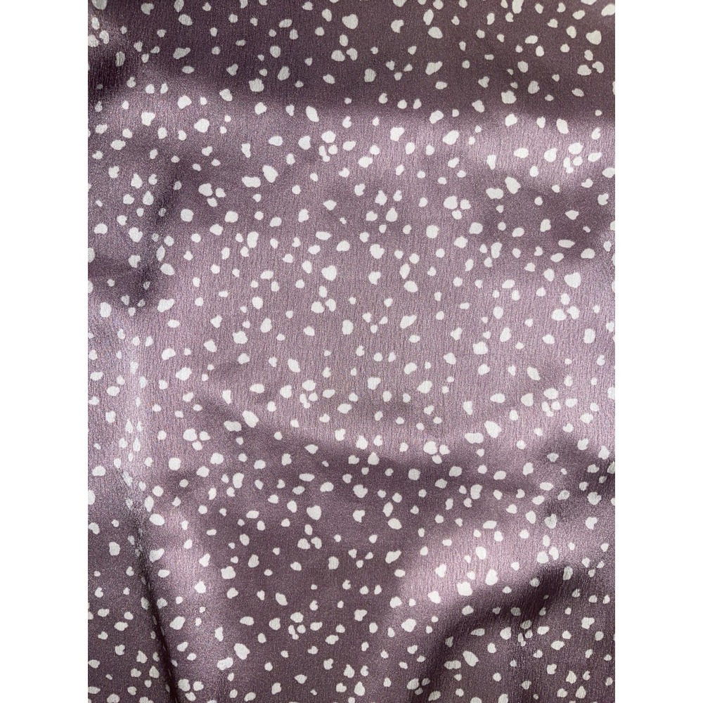 Abercrombie & Fitch Satin Midi Skirt Small Purple White Polka Dot Front Slit Y2K - Picture 4 of 8